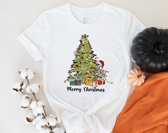 Spooky Christmas Tree T-shirt, Skeleton Halloween Christmas, Halloween Lovers Holiday Shirt, Merry Christmas Shirt