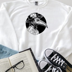 Plague Doctor Sweatshirt, Plague Doctor Design, Spooky Graphic Sweater, Sweatshirts for him and her, Unisex Fit, Gifts for Them