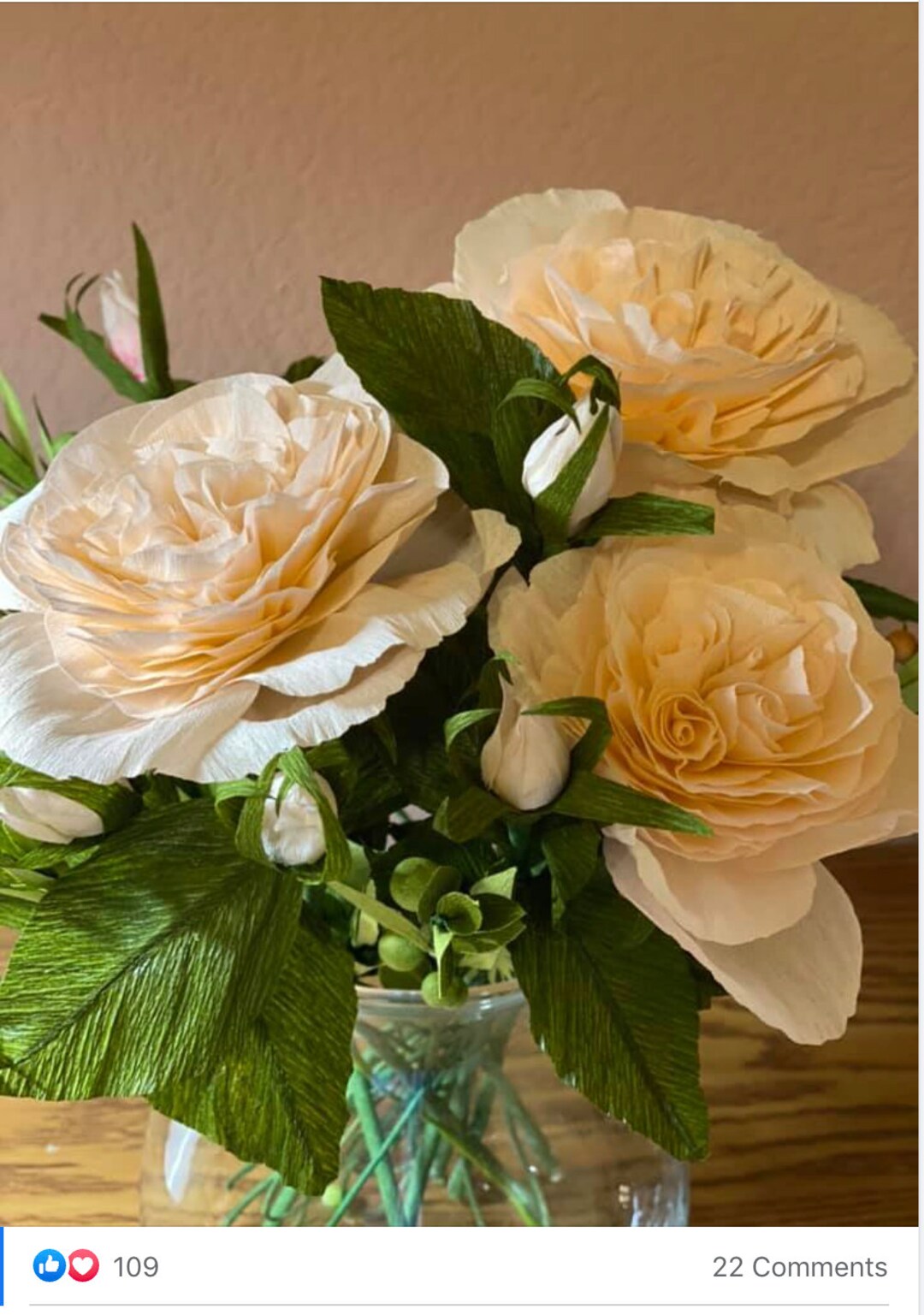 Crepe Paper Juliet Rose 1 Stem Etsy