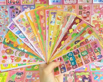 50pcs Sticker Sheets for decorating Junk Journal | Diary | Scrapbooking | Stationery | Postcards | Kawaii | KPOP idol Korean Style Photocard