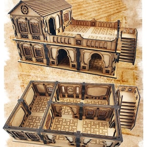 MDF Lasercut Terrain - Oriental Plazza House (digital file/.cdr,.svg)