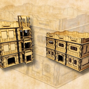 MDF Lasercut Terrain - Sci-Fi woonwijk (digitaal bestand/.cdr,.svg)