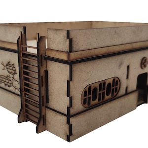 MDF Lasercut Terrein - Post Apo kleine kliniek (digitaal bestand/.cdr,.svg)