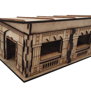 MDF Lasercut Terrein - Modulaire industriële gotische kleine winkel (digitaal bestand/.cdr,.svg)
