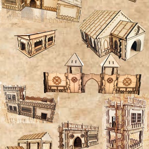 MDF Lasercut Terrain - Industrial Gothic Bundle(digital file/.cdr,.svg)
