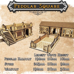 MDF Lasercut Terrain - Oriental Peddlar Square (digital file/.cdr,.svg)