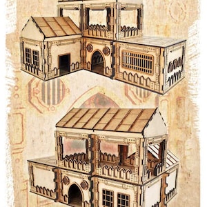 MDF Lasercut Terrain - Modular Industrial Gothic Foremans Quarters(digital file/.cdr,.svg)