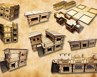 MDF Lasercut Terrain - Sci-Fi-bundel (digitaal bestand/.cdr,.svg)