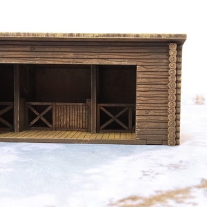 MDF Lasercut Terrein - Log House Houten Stallen (digitaal bestand/.cdr,.svg)