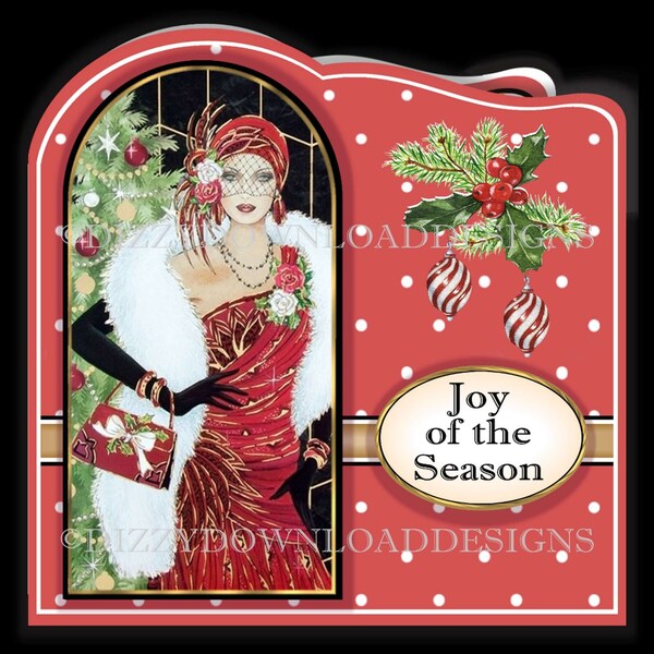 Art Deco Ladies Christmas Cards Downloadable Kit Digital Download INSTANT DOWNLOAD Gift Tags Christmas Cards Ready to Print