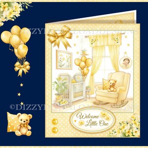 New Babys Nursery Downloadable Card with Decoupage Inserts Envy  All Ready to Print at home  INSTANT DIGITAL DOWNLOAD  for Baby Boy or Girl