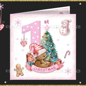 Mi 1er kit de tarjetas descargables de Navidad para una niña Descarga digital DESCARGA INSTANTE Etiquetas de regalo Decoupage Tarjeta de niña lista para imprimir