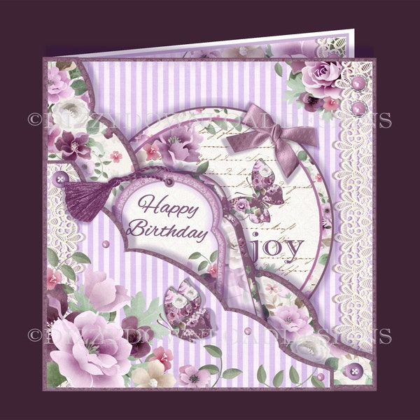 Ornate Double Pocket Card with tags Downloadable Card Kit Decoupage Digital Download Instant Download Birthday Mothers Day Ready to Print