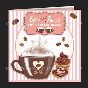 Perfect Blend Downloadable Card Kit Decoupage Digital Download  INSTANT DOWNLOAD  Envelope  Female Friend Birthday Card Ready to Print