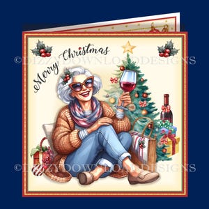 Celebrando o Natal Cartão para download com vários encartes Decoupage Envy Tudo pronto para imprimir DOWNLOAD INSTANTÂNEO um divertido cartão de Natal para enviar