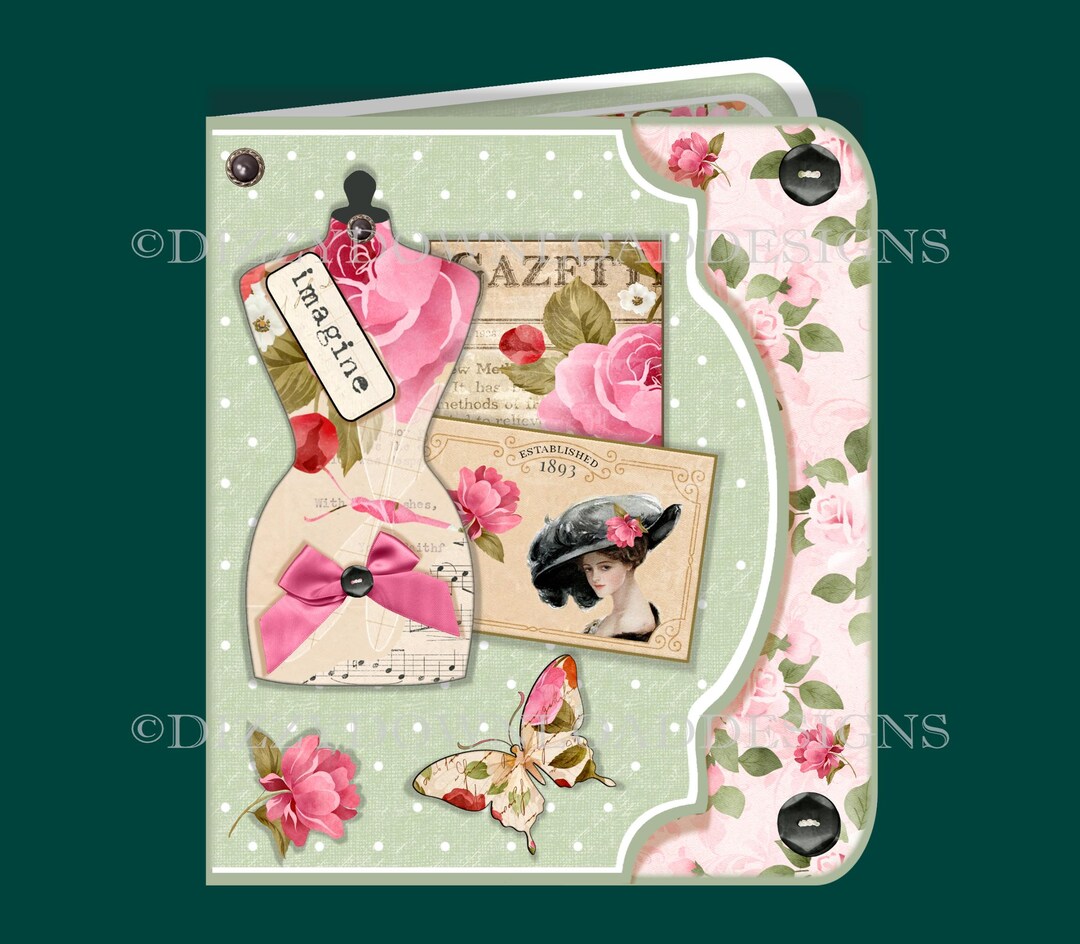 Imagine Card Mannequin Imagine Printable Card Inserts Decoupage Envy INSTANT ...