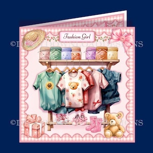 Carte d'anniversaire pour filles penderie à télécharger avec inserts découpage Envy prête à imprimer TÉLÉCHARGEMENT IMMÉDIAT pour fille petite-fille nièce etc.