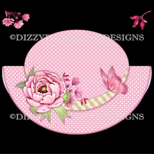 Tarjeta digital rockera con gorro de lunares y detalles, papel de respaldo Decoupage Envy, lista para imprimir, descarga instantánea para cumpleaños y el Día de la Madre.
