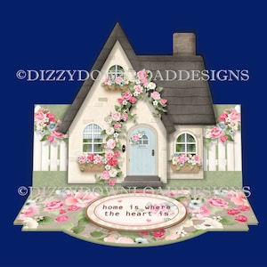 Thuis is waar het hart is Digitale Download Nieuwe Home Easel Card Kit met decoupage en envelop INSTANT DOWNLOAD
