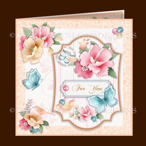 Kit de cartes téléchargeables, fleurs, papillons et boutons Inserts pour enveloppe, téléchargement numérique, anniversaire, fête des mères, carte d'anniversaire prête à être imprimée