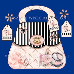 Cartão de bolsa para download de maquiagem de beleza com inserções de decupagem Envy, tudo pronto para imprimir DOWNLOAD INSTANTÂNEO Aniversário de amigo e dia das mães