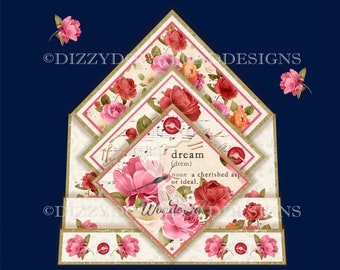 Dream Wonderful Printable Diamond Stepper Birthday/Mothers Day Card  Layers Envy INSTANT DOWNLOAD Ready to Print