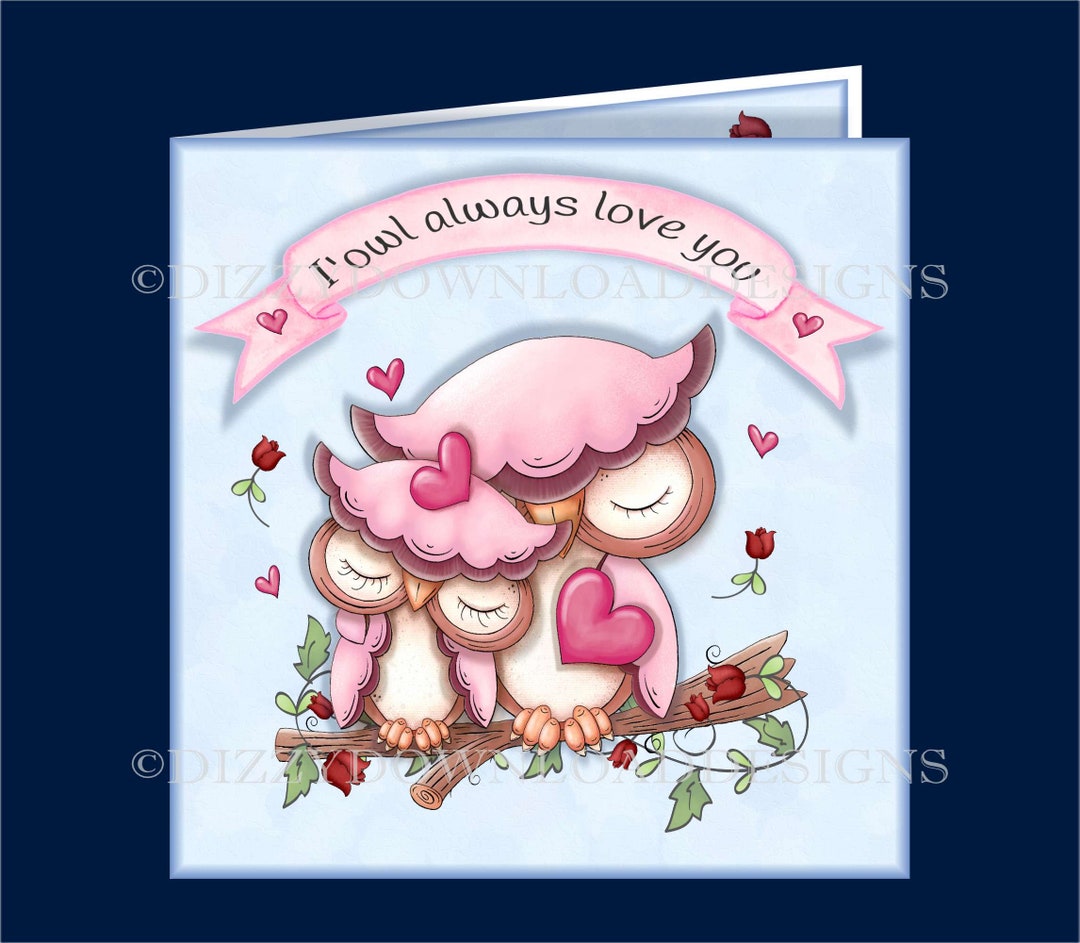 I Love You Sweethoot Printable Owl Card Decoupage Inserts Envy INSTANT ...