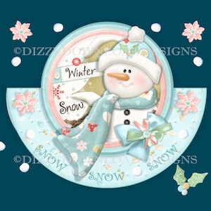 Winter Snow Rocker Card Kit Downloadable Card Envelope Decoupage Digital Download Instant Download Christmas Card Ready to Print
