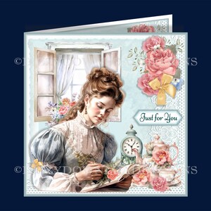 Notatka do pamiętnika Cyfrowa karta z wkładkami Decoupage Tag Envy Gotowa do wydruku NATYCHMIASTOWE POBIERANIE odpowiednia na urodziny Dzień Matki itp.
