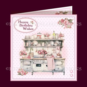 Gama de cocina floral Tarjeta RÁPIDA descargable con inserciones Placas Envidia Lista para imprimir DESCARGA INSTANTE adecuada para cumpleaños y Día de la Madre