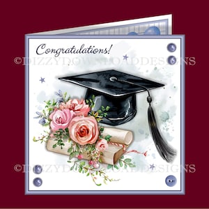 Cartão de formatura para download com vários encartes Decoupage Envy, tudo pronto para imprimir em casa, DOWNLOAD INSTANTÂNEO, adequado para qualquer gênero