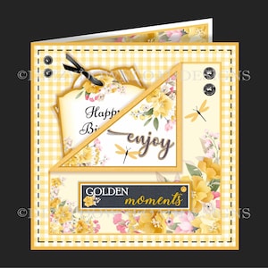 Cartão de bolso digital Golden Moments com inserções de etiquetas e camadas Envy pronto para imprimir DOWNLOAD INSTANTÂNEO para aniversários, dia das mães, aniversários, etc.