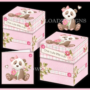 Coffrets cadeaux fille panda avec cartes-cadeaux prêtes à imprimer en téléchargement numérique, adaptées aux tout-petits et aux bébés filles TÉLÉCHARGEMENT IMMÉDIAT après l'achat