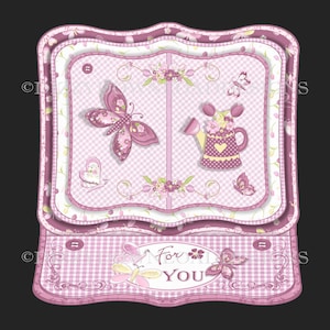 Butterflies Book Easel Downloadable Card Kit Decoupage Digital Download Instant Download Card Making Kit Birthday Easel Card Ready to Print