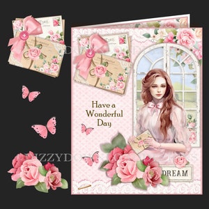 Kit de cartes téléchargeables fille par la fenêtre téléchargement numérique TÉLÉCHARGEMENT IMMÉDIAT femme anniversaire fille amie carte de fête des mères prête à imprimer