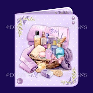 Carte numérique Une journée au spa avec quatre inserts pour découpage Envy tout prêt à imprimer TÉLÉCHARGEMENT IMMÉDIAT adapté pour les anniversaires, la fête des mères, etc.