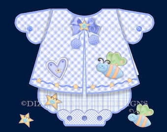 Traje de bebé niño Matinée Insertos de tarjetas imprimibles Decoupage Envy DESCARGA INSTANTÁNEA Listo para imprimir