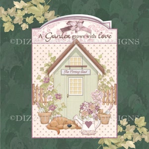 Um Jardim Cresce com Amor Kit de Cartões para Download Decoupage Digital Download Instantâneo Cartão de Aniversário Pronto para Imprimir