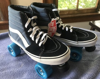 Custom Made Vans Skate SK8-Hi Roller-skates Men's Rollerskates Size10 Multi Blue