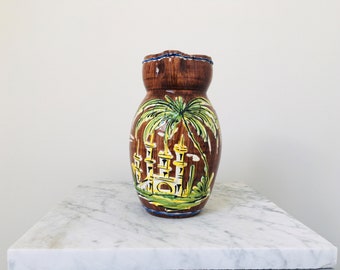 Vintage Italian Alla Moda Bitossi Brown Ware Jug Vase c 1950