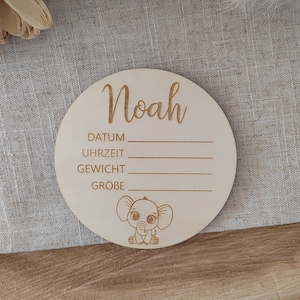 Geburtsschild aus Holz zum selbst ausfüllen personalisiert