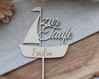 Cake Topper zur Taufe personalisiert