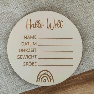Holzschild Hallo Welt zum selbst ausfüllen