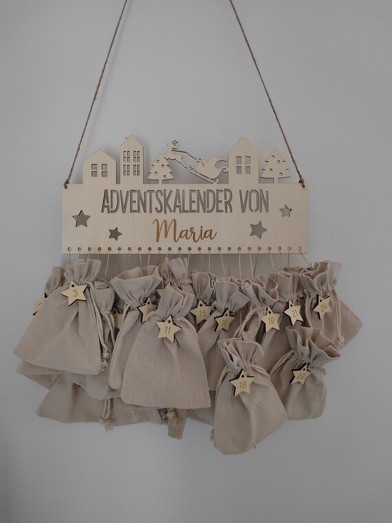 Adventskalender aus Holz personalisiert, Weihnachtskalender, DIY Adventskalender, Holzstärke 4/6mm,