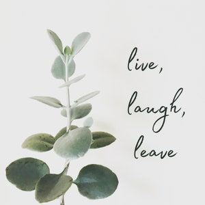 Live, Laugh, Leave Digital Print