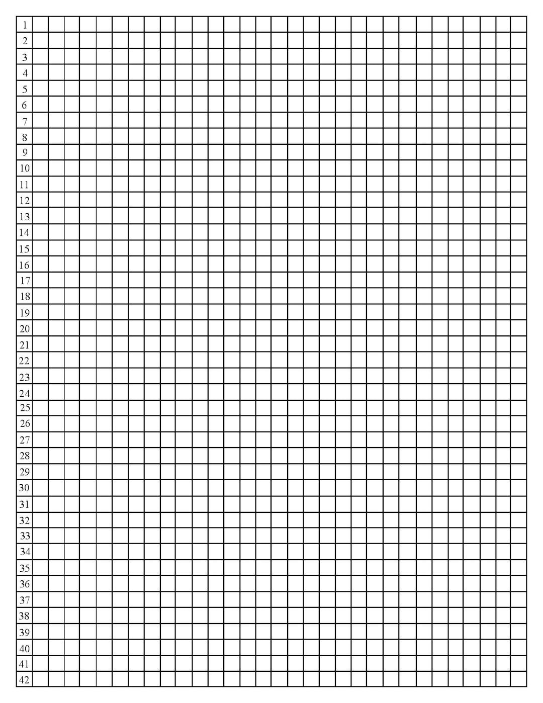 Quarter-inch Graph Paper With Line Numbers - Etsy