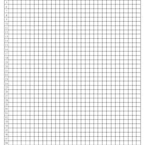 Kwart-inch grafiekpapier met regelnummers