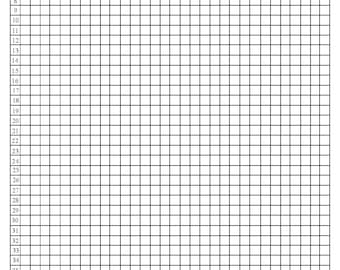 Quarter-Inch Graph Paper with Line Numbers