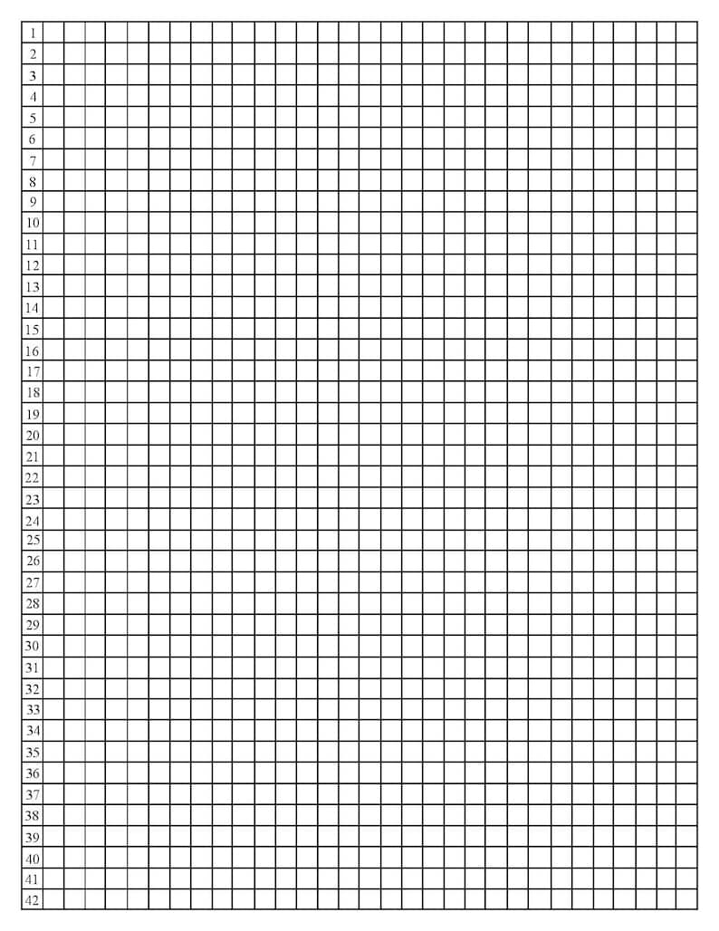 Quarter-inch Graph Paper With Line Numbers - Etsy