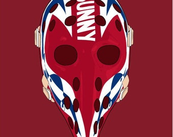 Michel "Bunny" Larocque Mask Print - Montreal Canadiens